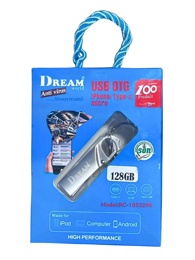 DreamWorld Metallic/Iron Flash Drive (V8)- 128GB - Image 2